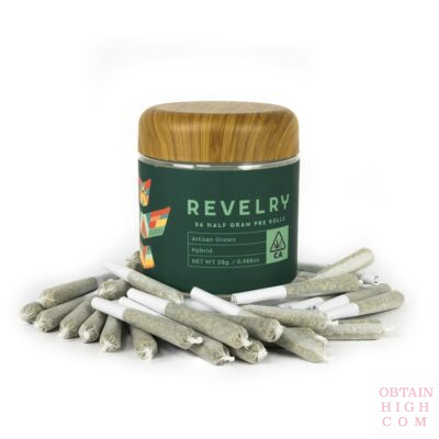 Penut Butter Cups Hybrid 56 Cannabis Pre-Rolls 28 Grams by Revelry Herb Co obtain high